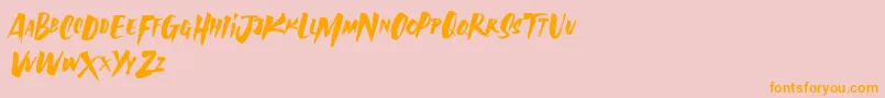 AvailaBrush Demo Font – Orange Fonts on Pink Background