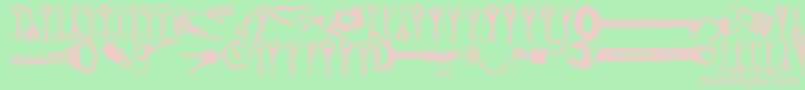Avain-fontti – vaaleanpunaiset fontit vihreällä taustalla