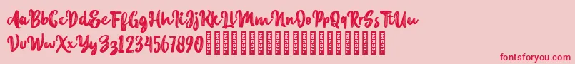 Avant Grande Demo Font – Red Fonts on Pink Background