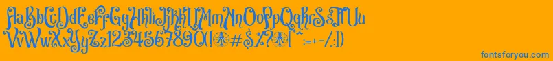 Avarta Cadavra Personal Use Only-Schriftart – Blaue Schriften auf orangefarbenem Hintergrund