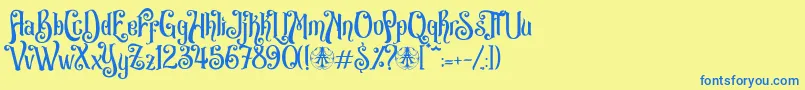 Avarta Cadavra Personal Use Only Font – Blue Fonts on Yellow Background