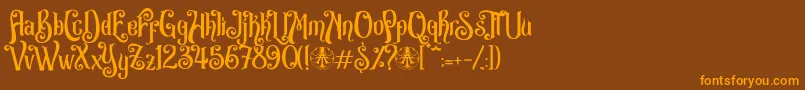 Avarta Cadavra Personal Use Only Font – Orange Fonts on Brown Background