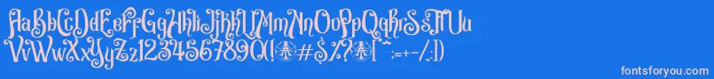 Avarta Cadavra Personal Use Only-Schriftart – Rosa Schriften auf blauem Hintergrund