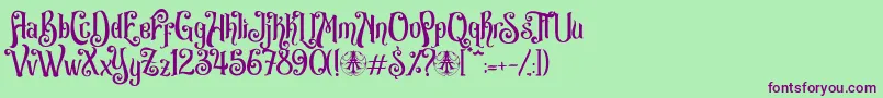 Avarta Cadavra Personal Use Only Font – Purple Fonts on Green Background