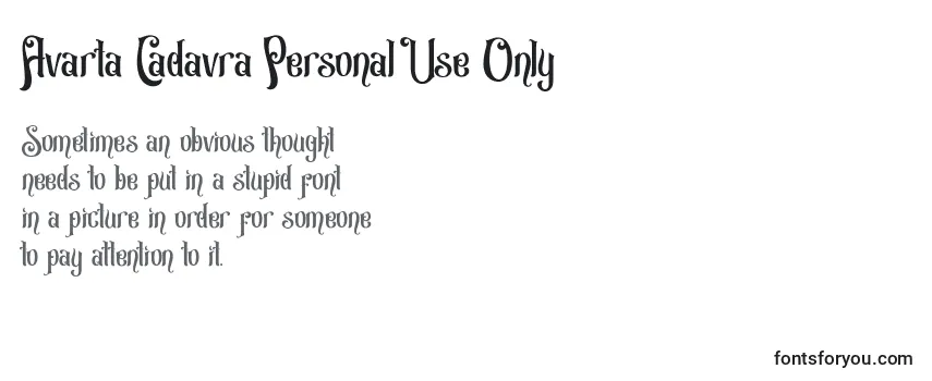 Avarta Cadavra Personal Use Only Font