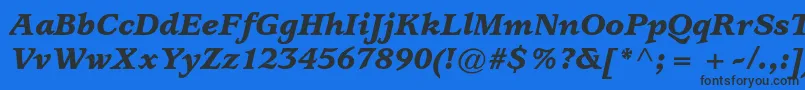 UsherwoodstdBlackitalic Font – Black Fonts on Blue Background