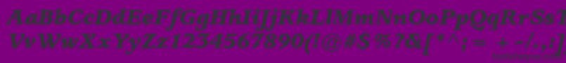 UsherwoodstdBlackitalic-fontti – mustat fontit violetilla taustalla