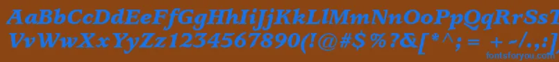 Czcionka UsherwoodstdBlackitalic – niebieskie czcionki na brązowym tle