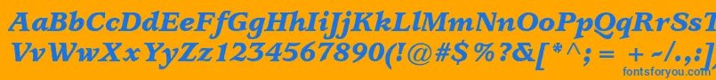 UsherwoodstdBlackitalic Font – Blue Fonts on Orange Background