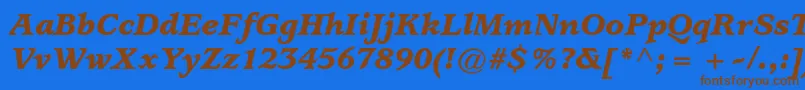 UsherwoodstdBlackitalic Font – Brown Fonts on Blue Background