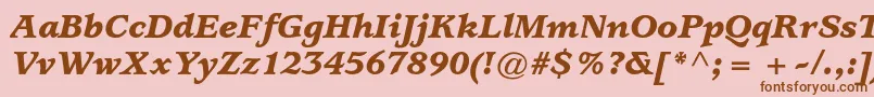 UsherwoodstdBlackitalic-fontti – ruskeat fontit vaaleanpunaisella taustalla