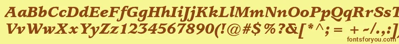 UsherwoodstdBlackitalic Font – Brown Fonts on Yellow Background
