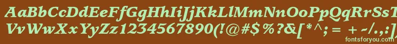 UsherwoodstdBlackitalic Font – Green Fonts on Brown Background