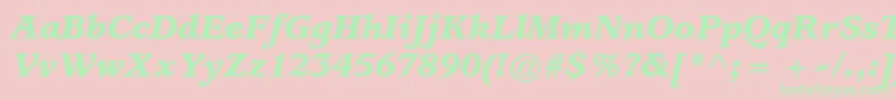 Шрифт UsherwoodstdBlackitalic – зелёные шрифты на розовом фоне