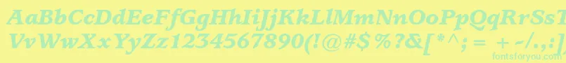 UsherwoodstdBlackitalic Font – Green Fonts on Yellow Background