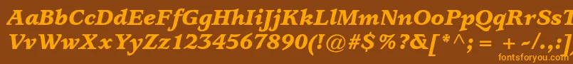 UsherwoodstdBlackitalic Font – Orange Fonts on Brown Background