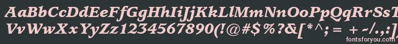 UsherwoodstdBlackitalic Font – Pink Fonts on Black Background