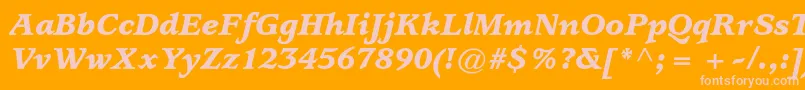 UsherwoodstdBlackitalic Font – Pink Fonts on Orange Background