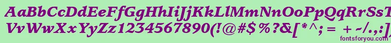 UsherwoodstdBlackitalic Font – Purple Fonts on Green Background