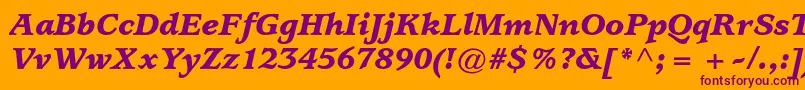UsherwoodstdBlackitalic Font – Purple Fonts on Orange Background