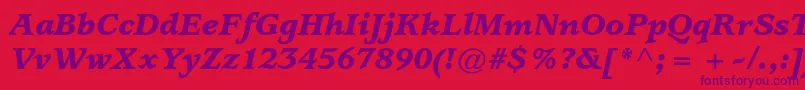 UsherwoodstdBlackitalic Font – Purple Fonts on Red Background