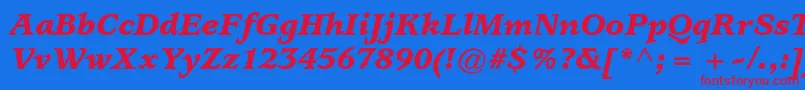 UsherwoodstdBlackitalic Font – Red Fonts on Blue Background