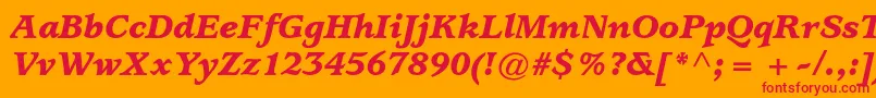 Шрифт UsherwoodstdBlackitalic – красные шрифты на оранжевом фоне