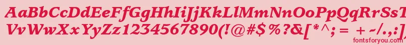 UsherwoodstdBlackitalic Font – Red Fonts on Pink Background