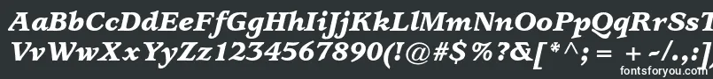 UsherwoodstdBlackitalic-fontti – valkoiset fontit mustalla taustalla