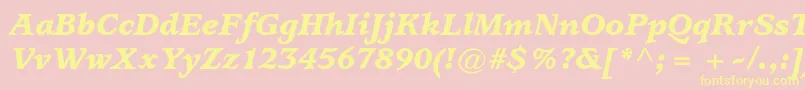 UsherwoodstdBlackitalic Font – Yellow Fonts on Pink Background