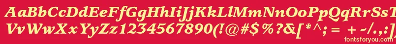 UsherwoodstdBlackitalic Font – Yellow Fonts on Red Background