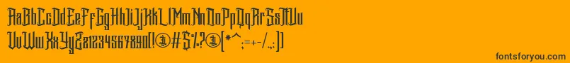 Шрифт Avartequero Personal Use Only – чёрные шрифты на оранжевом фоне