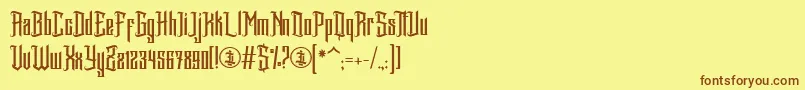 Czcionka Avartequero Personal Use Only – brązowe czcionki na żółtym tle