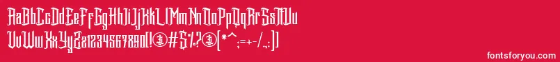 フォントAvartequero Personal Use Only – 赤い背景に白い文字