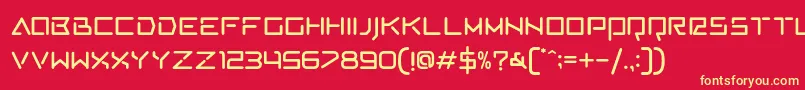 AVCosmos Regular-fontti – keltaiset fontit punaisella taustalla