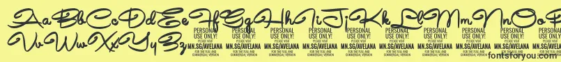 AvelanaBold PERSONAL Font – Black Fonts on Yellow Background