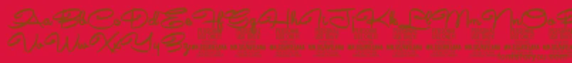 Police AvelanaBold PERSONAL – polices brunes sur fond rouge