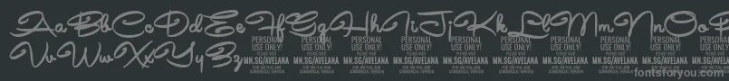 AvelanaBold PERSONAL Font – Gray Fonts on Black Background