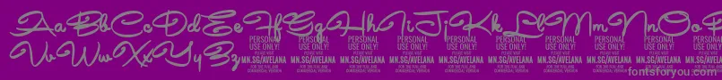 AvelanaBold PERSONAL Font – Gray Fonts on Purple Background