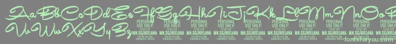 AvelanaBold PERSONAL-fontti – vihreät fontit harmaalla taustalla