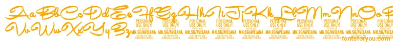 AvelanaBold PERSONAL-Schriftart – Orangefarbene Schriften auf weißem Hintergrund