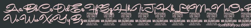 AvelanaBold PERSONAL Font – Pink Fonts on Black Background