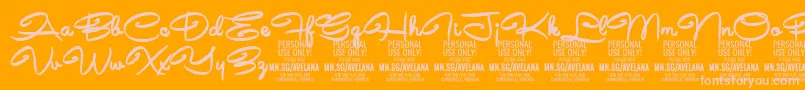 AvelanaBold PERSONAL-Schriftart – Rosa Schriften auf orangefarbenem Hintergrund