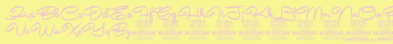 AvelanaBold PERSONAL Font – Pink Fonts on Yellow Background