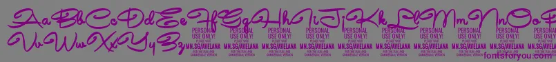 AvelanaBold PERSONAL-Schriftart – Violette Schriften auf grauem Hintergrund