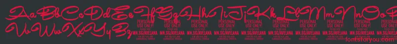 AvelanaBold PERSONAL Font – Red Fonts on Black Background