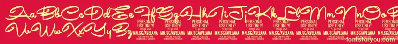 AvelanaBold PERSONAL Font – Yellow Fonts on Red Background