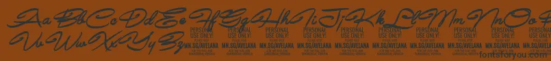 AvelanaBoldItalic PERSONAL Font – Black Fonts on Brown Background