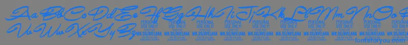 Шрифт AvelanaBoldItalic PERSONAL – синие шрифты на сером фоне