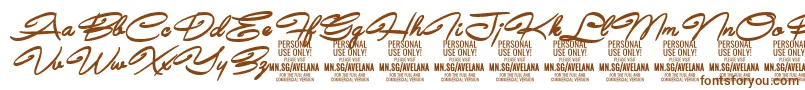 AvelanaBoldItalic PERSONAL Font – Brown Fonts on White Background